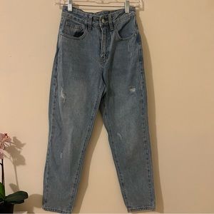 SHEIN medium wash high rise mom jeans